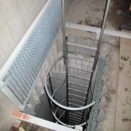 Échelle de puits à crinoline, avec 2 poignées télescopiques, pour un accès sûr aux espaces souterrains pour les inspections.